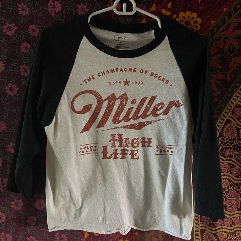 Crop baseball t style top